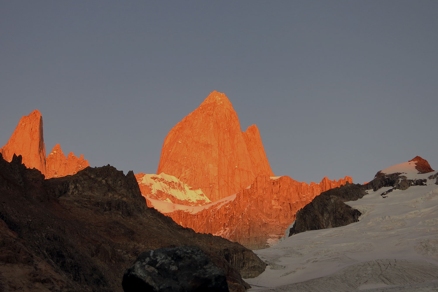 Sunset on Fitz Roy in Patagonia